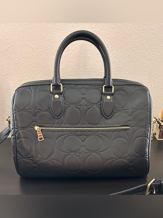 Coach Large Rowan Satchel Bag Signature Leather - Picture 3 of 6